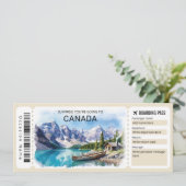 Invitation Editable Canada Trip Boarding Pass Ticket (Debout devant)
