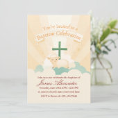 Invitation Editable Classic Baby Baptism (Debout devant)