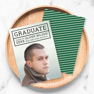 Invitation Editable Color Grid Photo Graduate Announcement