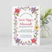 Invitation Editable Colourful Flowers and Leaves Frame (Debout devant)