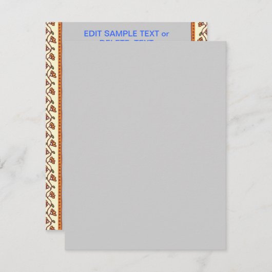 Invitation ÉDITABLE DE BASE 8 TAILLES sur papier (Devant / Derrière)