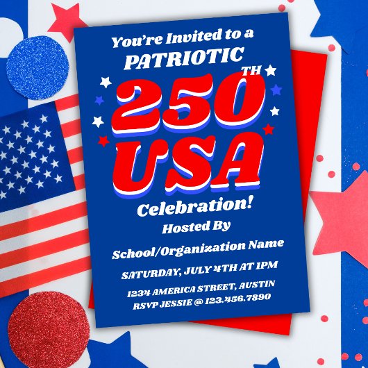 Invitation éditable de célébration patriotique des