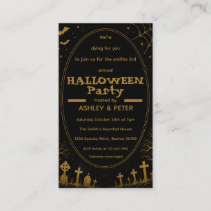 Invitation éditable de fête d'Halloween en or