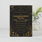 Invitation éditable de fête d'Halloween en or (Debout devant)