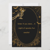 Invitation éditable de fête d'Halloween en or (Dos)