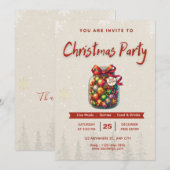 Invitation éditable de Noël Bonbons Sucrés 5x7” 🎄 (Devant / Derrière)