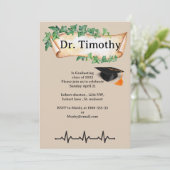 Invitation éditable de remise de diplômes à un étu (Debout devant)