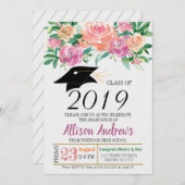 Invitation Editable d'obtention du diplôme - (Devant / Derrière)