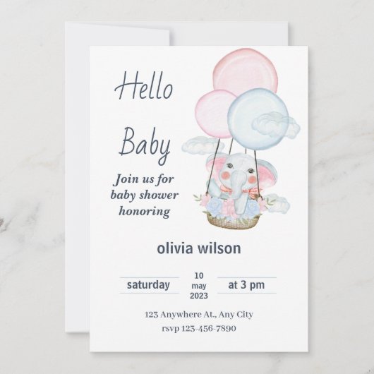 Invitation éditable et imprimable pour une fête d' (Devant)