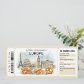Invitation Editable Europe Trip Boarding Pass Ticket (Debout devant)