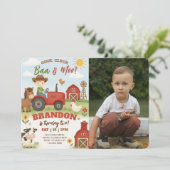 Invitation Editable Farm Animals Birthday Photo (Debout devant)