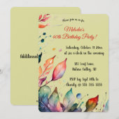 Invitation Editable Feuilles Colorées (Devant / Derrière)