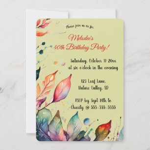 Invitation Editable Feuilles Colorées