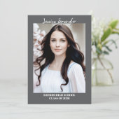 Invitation Editable Graduation Announcement - Double Sided (Debout devant)