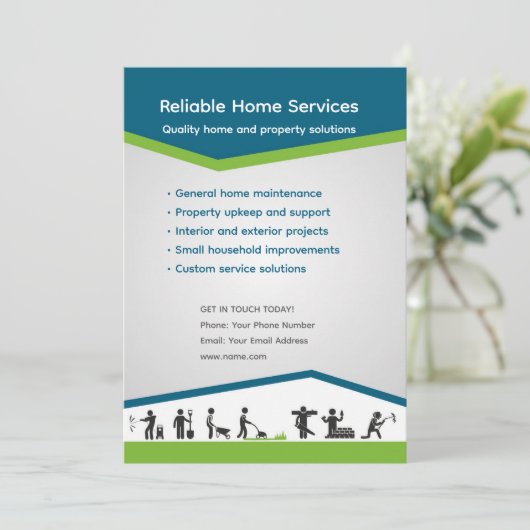 Invitation Editable Home Services Flyer Template (Debout devant)