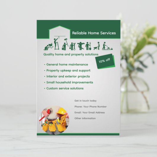 Invitation Editable Home Services Flyer Template (Debout devant)