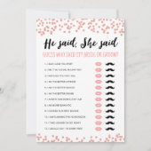 Invitation Editable Il a dit, Elle a dit Fête des mariées jeu (Devant)