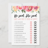 Invitation Editable Il a dit, Elle a dit Fête des mariées jeu (Devant)