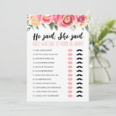 Invitation Editable Il a dit, Elle a dit Fête des mariées jeu (Debout devant)