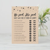 Invitation Editable Il a dit, Elle a dit Fête des mariées jeu (Debout devant)
