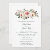 Invitation Editable Light Pink Roses  (Devant / Derrière)