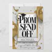 Invitation Editable Luxuriant Black Gold Prom Envoyer (Devant)
