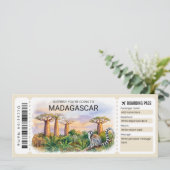 Invitation Editable Madagascar Trip Boarding Pass Ticket (Debout devant)