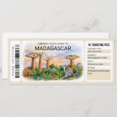 Invitation Editable Madagascar Trip Boarding Pass Ticket (Devant / Derrière)