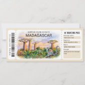 Invitation Editable Madagascar Trip Boarding Pass Ticket (Devant)