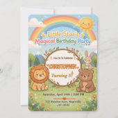 Invitation Editable Magical Forest Animals Birthday Invite (Devant)