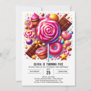Invitation Editable Majestic Candyland Digital Anniversaire