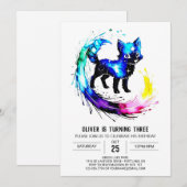 Invitation Editable Majestic Wolf Digital Boy Anniversaire (Devant / Derrière)