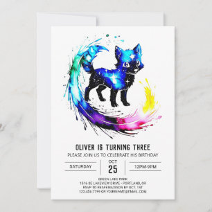 Invitation Editable Majestic Wolf Digital Boy Anniversaire