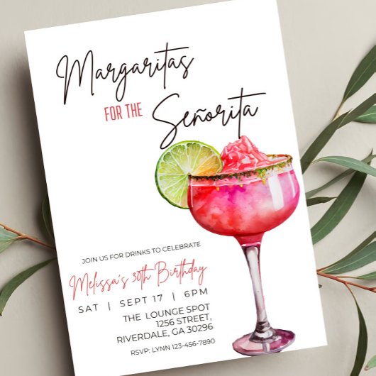 Invitation Editable Margarita Anniversaire Invitation, Margar