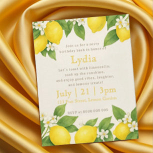 Invitation Editable Méditerranéen Limoncello Anniversaire