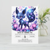 Invitation Editable mignon Fox Digital Anniversaire (Debout devant)