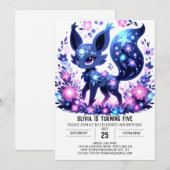 Invitation Editable mignon Fox Digital Anniversaire (Devant / Derrière)