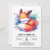 Invitation Editable Modern Fox Anniversaire (Devant)