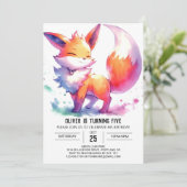 Invitation Editable Modern Fox Anniversaire (Debout devant)
