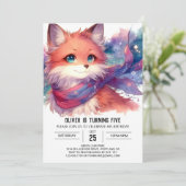 Invitation Editable Modern Fox Anniversaire (Debout devant)