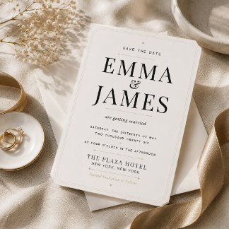 Invitation Éditable Moderne Serif Luxe Save The Date