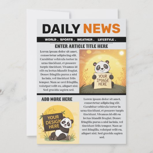 Invitation Editable Newspaper Article Template (Devant)