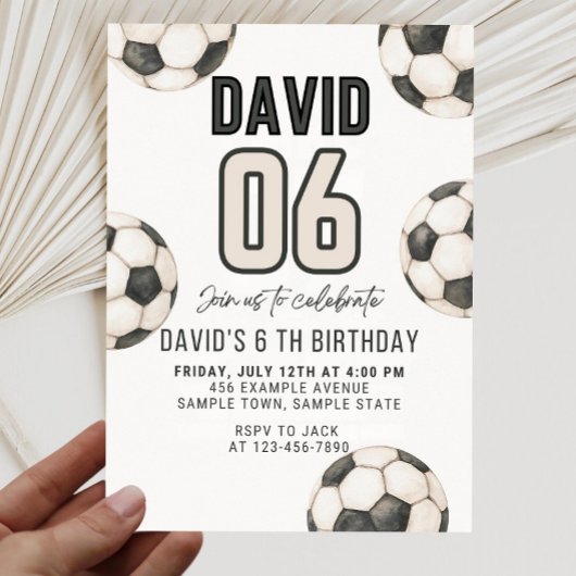 Invitation Editable N'IMPORTE QUEL ÂGE Football Anniversaire