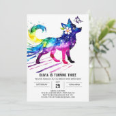 Invitation Editable Pastel Wolf Digital Girl Anniversaire (Debout devant)