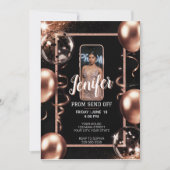 Invitation Editable Prom Envoyer Hors De La Terre Cadre Étinc (Devant)