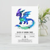 Invitation Editable Purple Dragon Digital Boy Anniversaire (Debout devant)