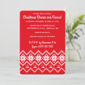 Invitation Editable Red Christmas Sweater Pattern  (Debout devant)