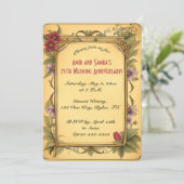 Invitation Editable Red Flowers and Green Vines (Debout devant)