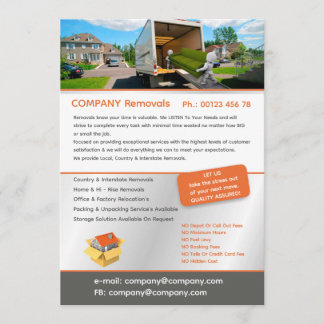 Invitation Editable Removal Services Flyer Template