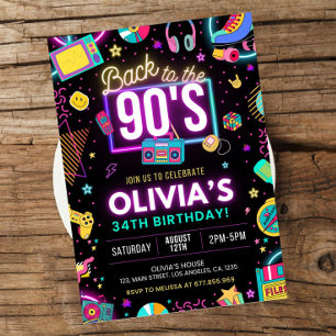 Invitation Editable Retour à l'invitation d'anniversaire des 